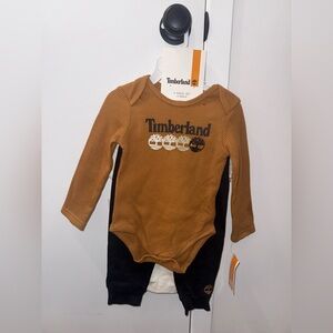 Timberland Brown and Black 3 Piece Baby Set